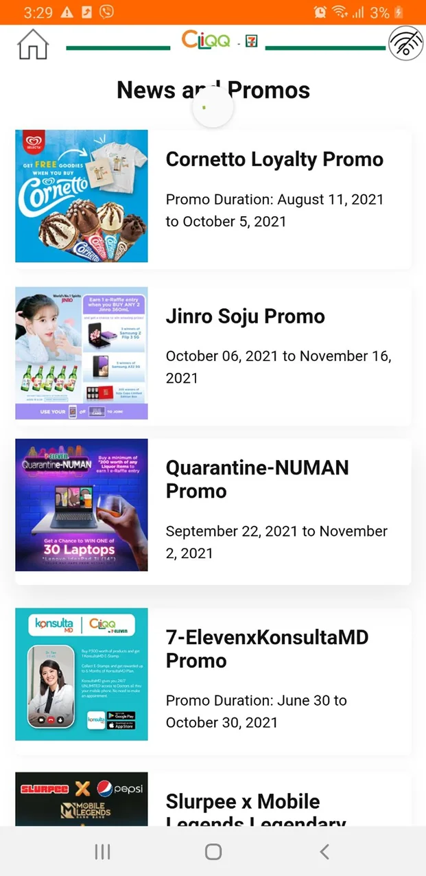 Original CLiQQ News and Promos list of promotional posters with date ranges