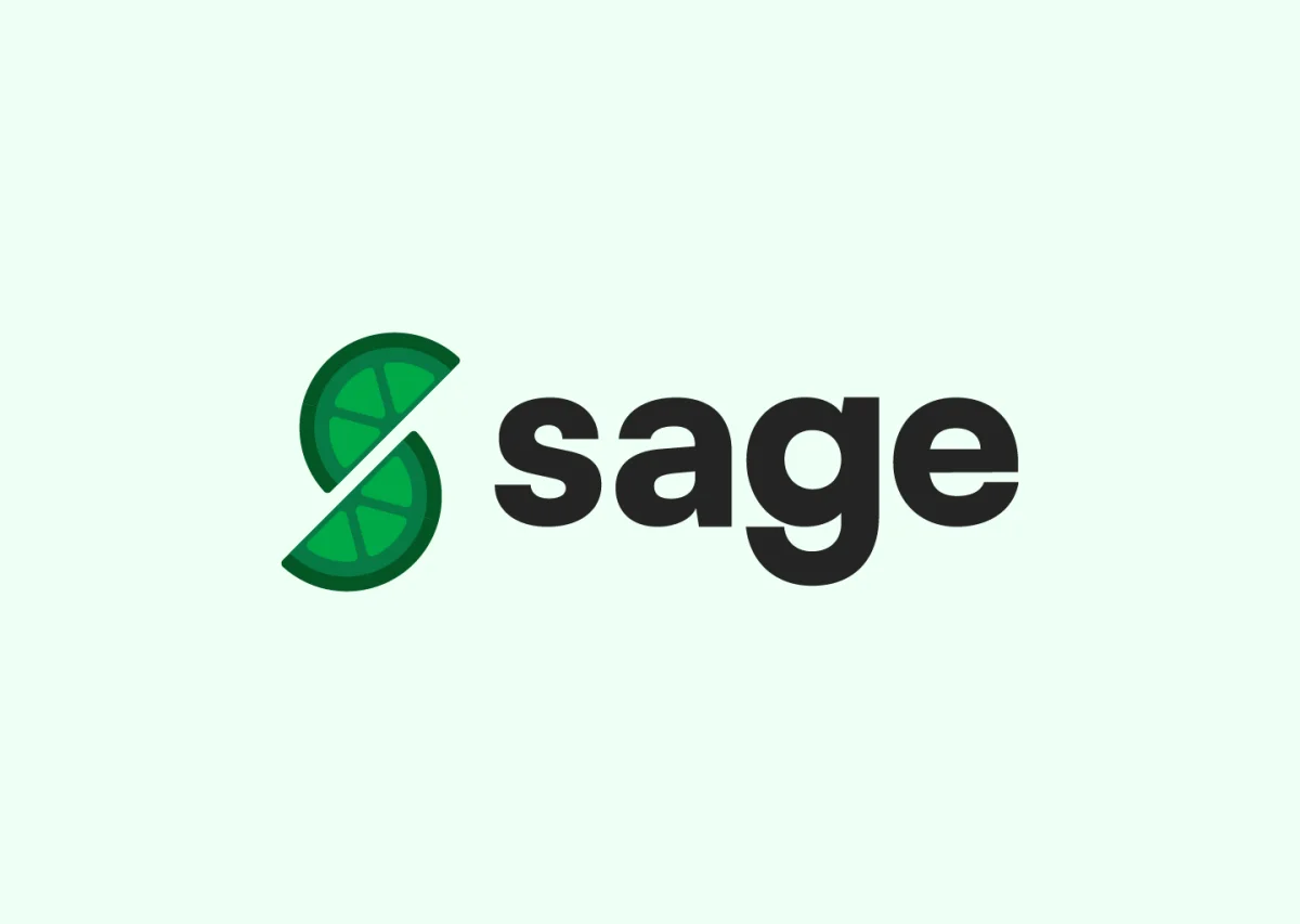 Sage design system logo: a green lime slice forming an S beside the word sage